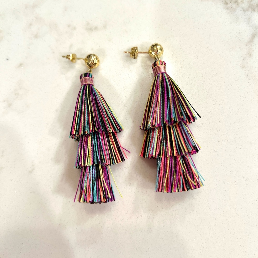 Gorjana Gold Tassel Dangle Earrings